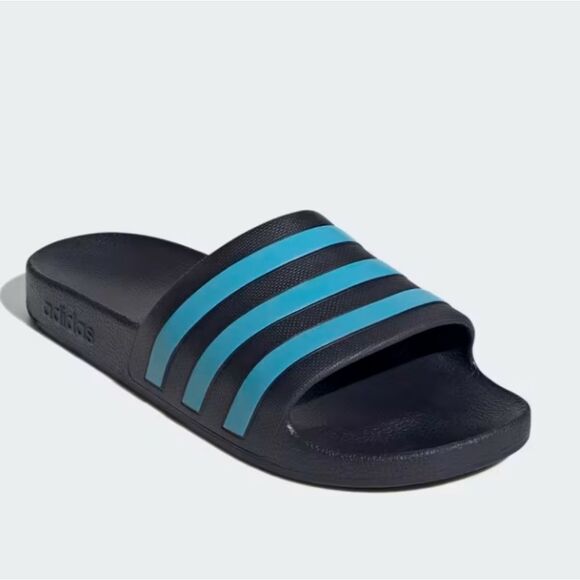 Adidas Adilette Slide Sandals- Legend Ink Bright Cyan main image 5